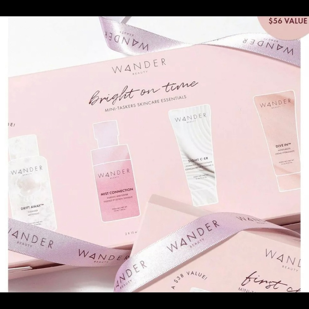 Wander Beauty Bright On Time Mini Taskers Skincare Essentials Set NIB Sealed 4pc